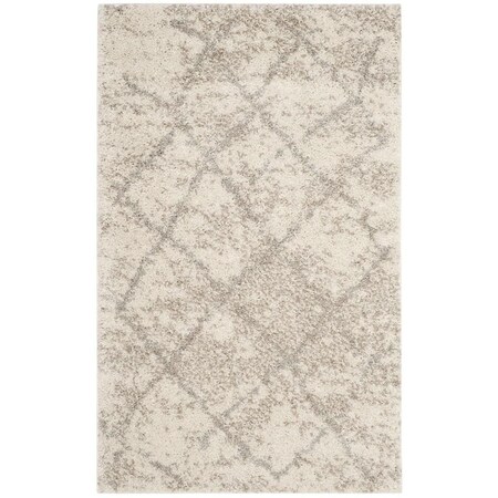 Safavieh Berber Shag Accent Area Rug, Cream and Light Grey - 3 x 5 ft. BER162C-3